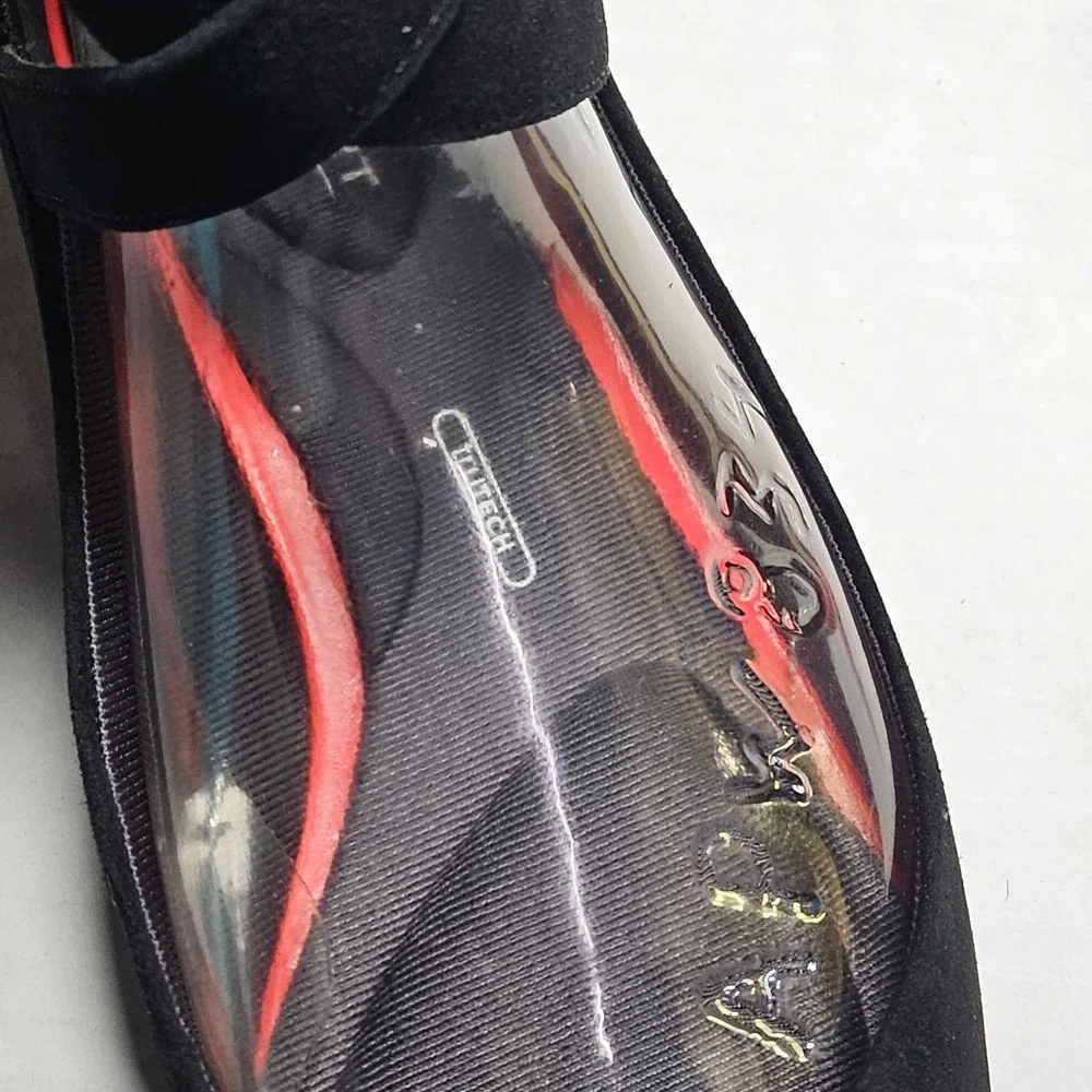 Rockport Adelyn Anklr Strap Ballet Flats Womens Black‎ Suede Pointed Toe Size 5M
